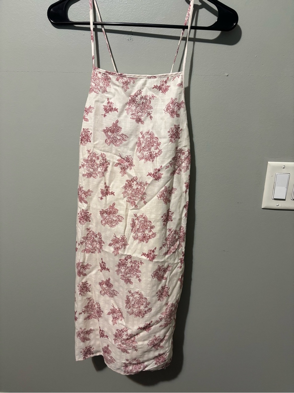HYFVE White Slip Midi Dress with Dusty Rose Floral Print